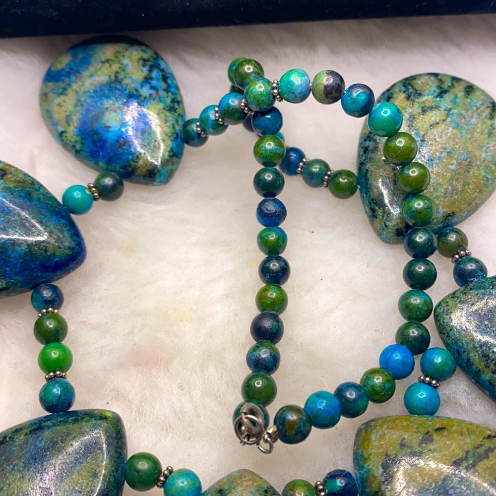 Tears Drop & Beads Turquoise Statement Necklace - image 2